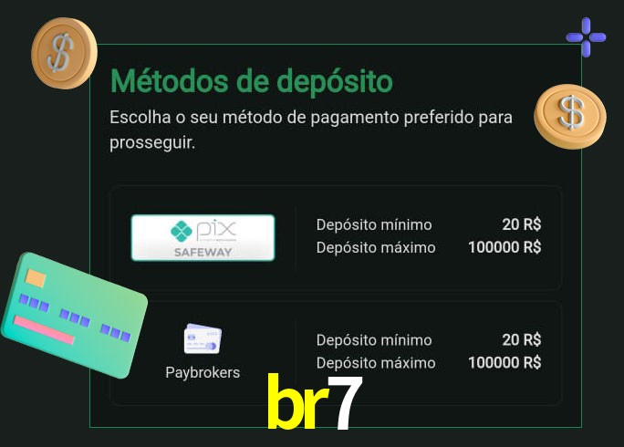 O cassino br7 oferece uma grande variedade de métodos de pagamento